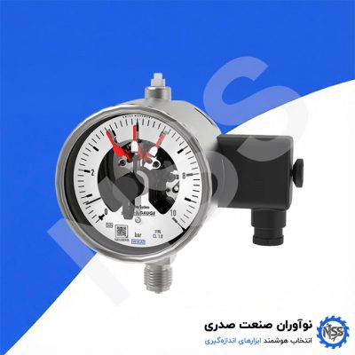 WIKA PGS23.100 – گیج فشار با کلید (Manometer با سوئیچ تماس قابل تنظیم)