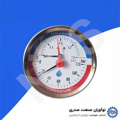 گیج دما و فشار حرفه‌ای – Combined Temperature & Pressure Gauge